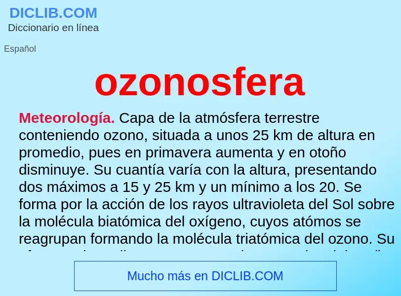 Was ist ozonosfera - Definition