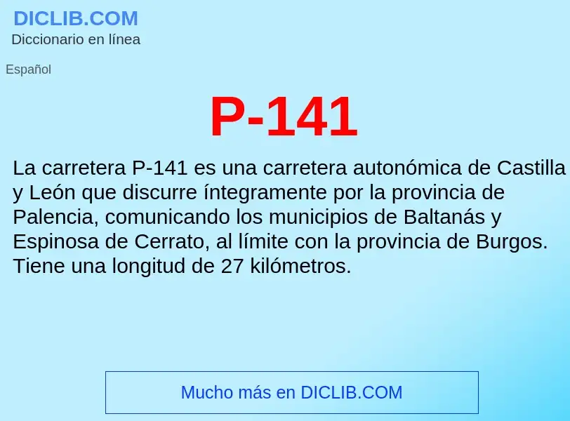 O que é P-141 - definição, significado, conceito