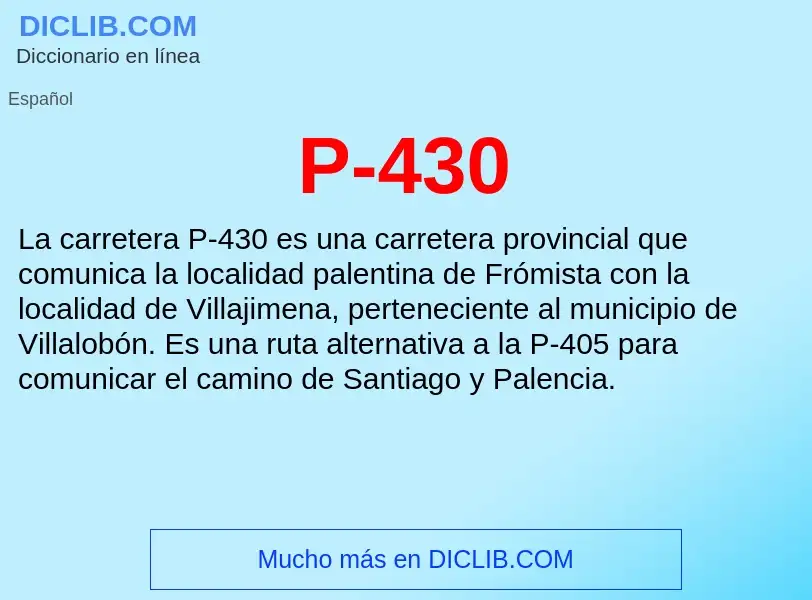 O que é P-430 - definição, significado, conceito