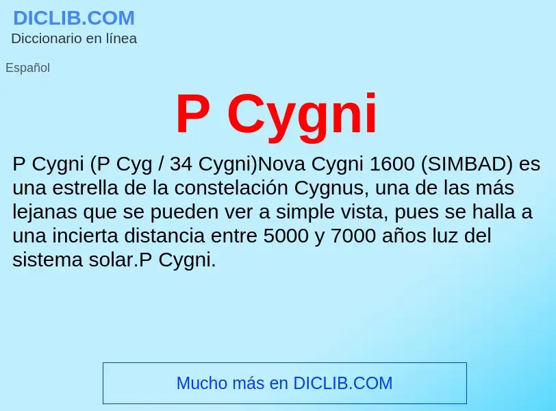 O que é P Cygni - definição, significado, conceito