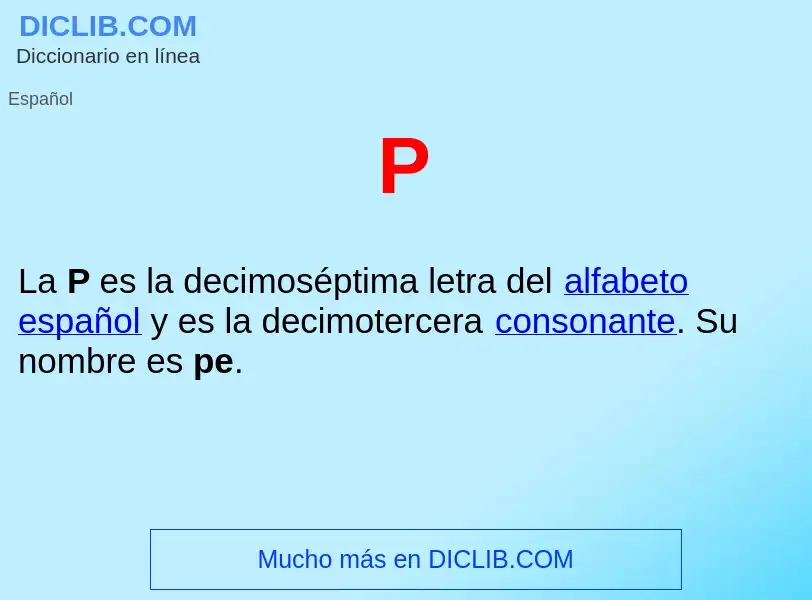 O que é P  - definição, significado, conceito