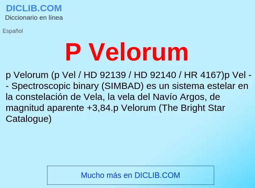 O que é P Velorum - definição, significado, conceito