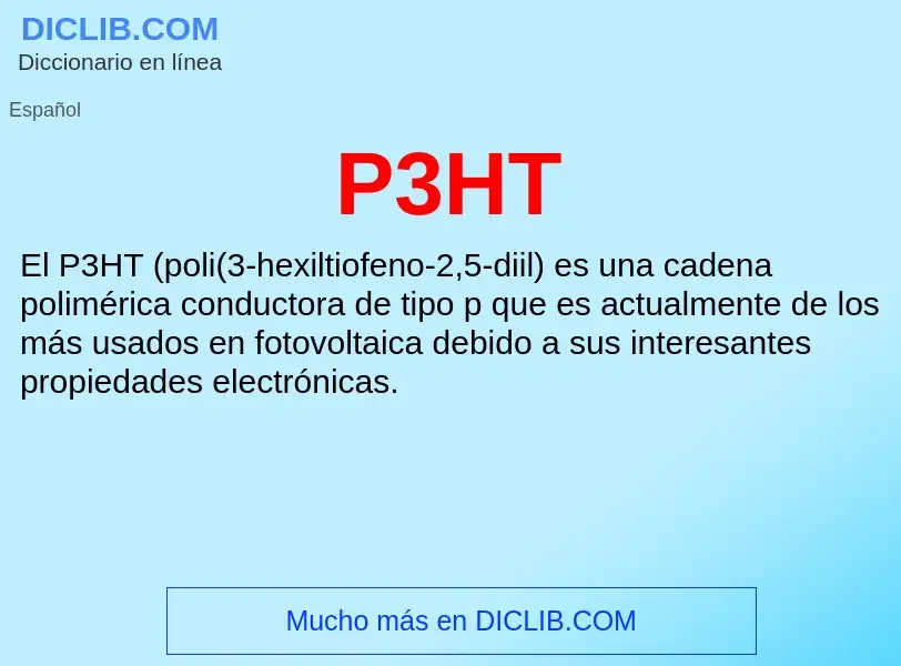 O que é P3HT - definição, significado, conceito