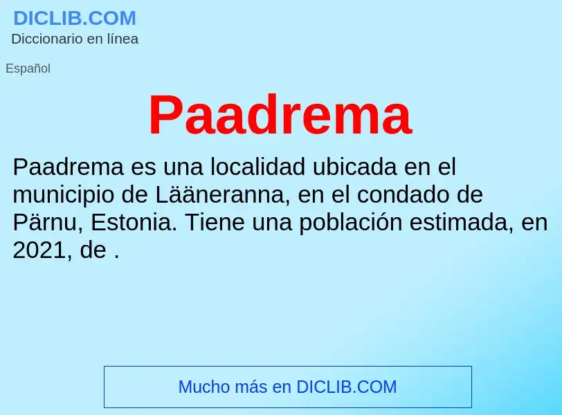 ¿Qué es Paadrema? - significado y definición