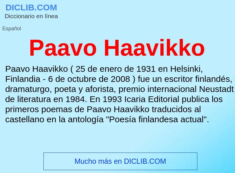 Что такое Paavo Haavikko - определение