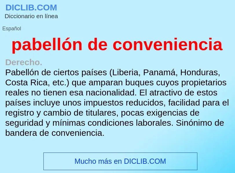 ¿Qué es pabellón de conveniencia? - significado y definición