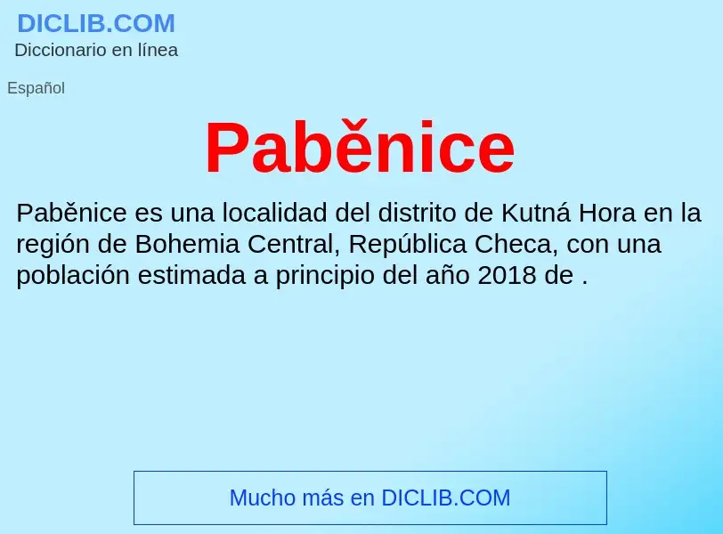 ¿Qué es Paběnice? - significado y definición