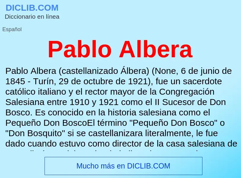 ¿Qué es Pablo Albera? - significado y definición