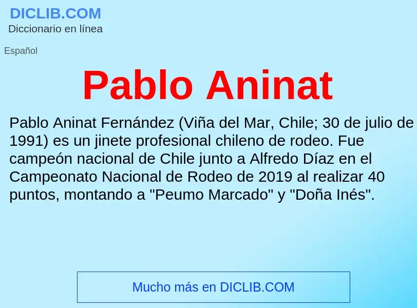 ¿Qué es Pablo Aninat? - significado y definición