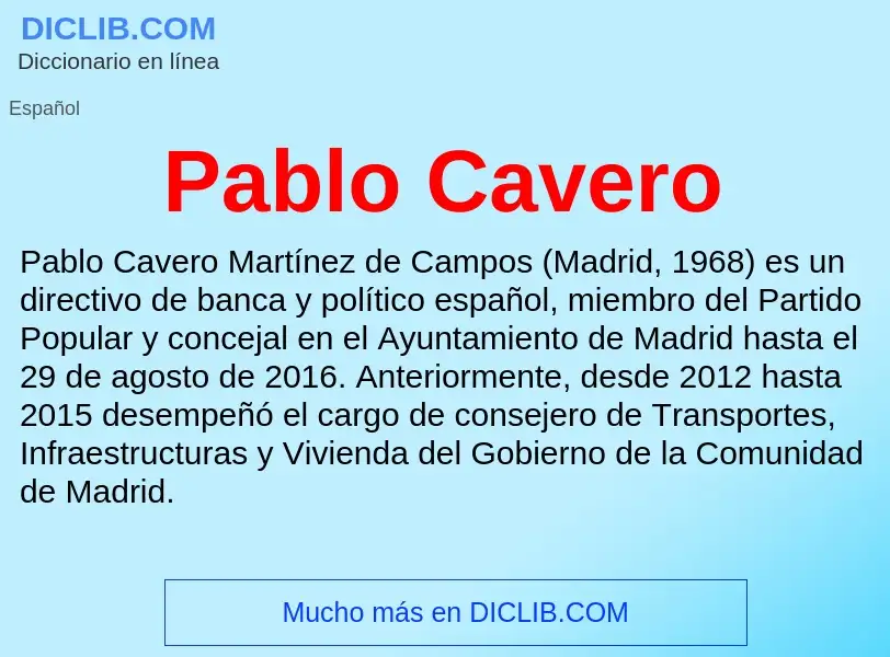 ¿Qué es Pablo Cavero? - significado y definición