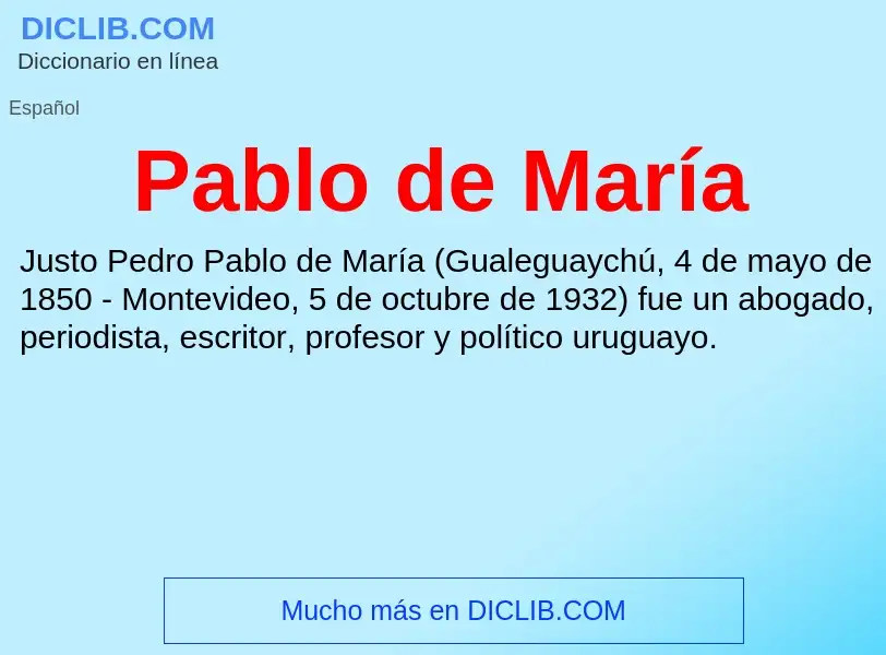 ¿Qué es Pablo de María? - significado y definición