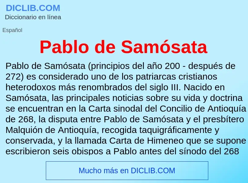 ¿Qué es Pablo de Samósata? - significado y definición