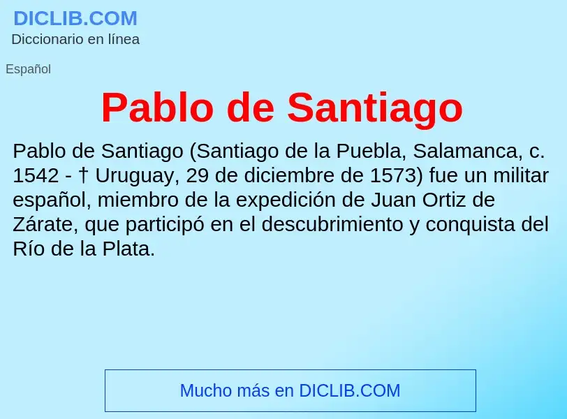 ¿Qué es Pablo de Santiago? - significado y definición