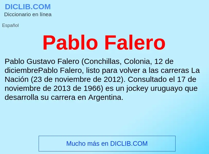 ¿Qué es Pablo Falero? - significado y definición