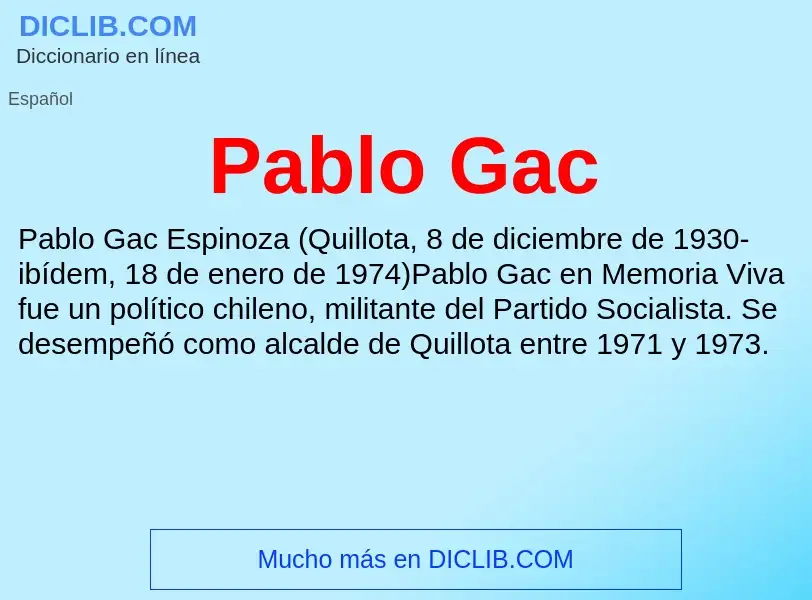 ¿Qué es Pablo Gac? - significado y definición