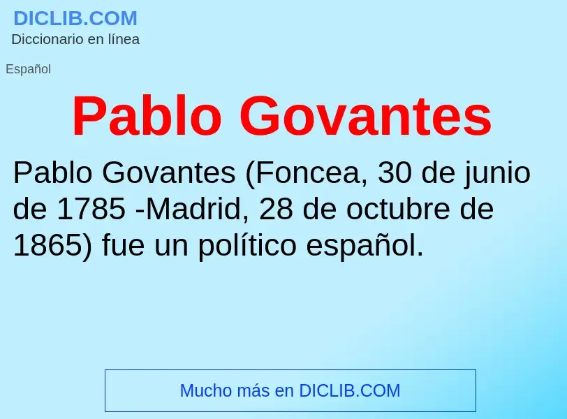 ¿Qué es Pablo Govantes? - significado y definición