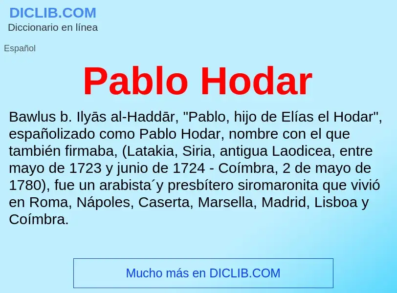 ¿Qué es Pablo Hodar? - significado y definición