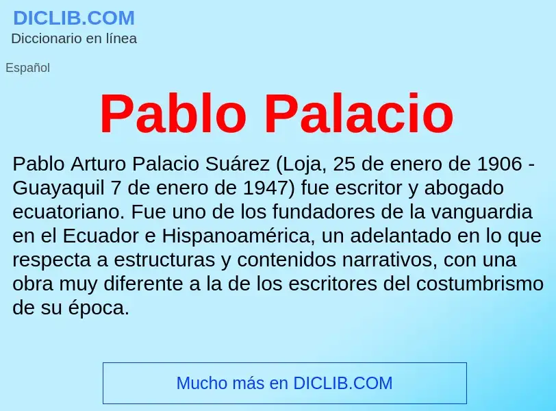 ¿Qué es Pablo Palacio? - significado y definición