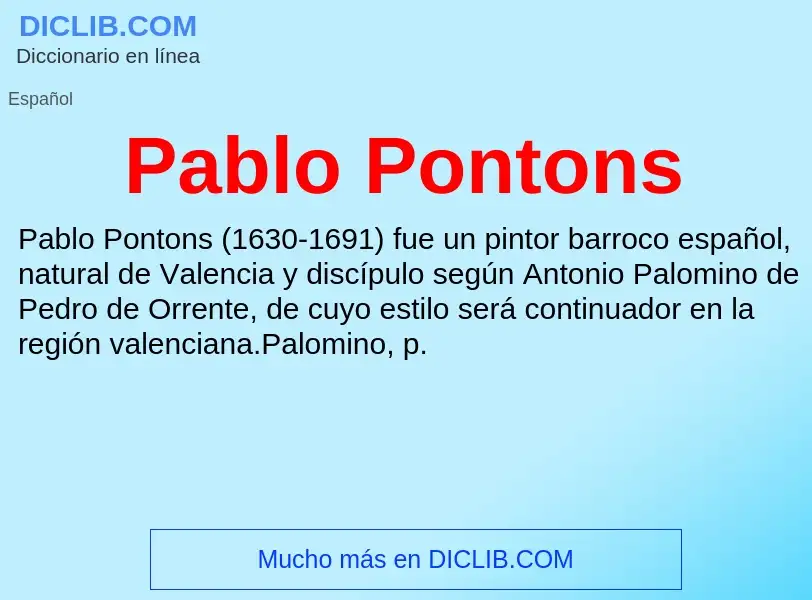 ¿Qué es Pablo Pontons? - significado y definición