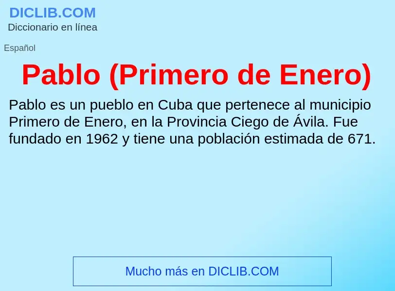 ¿Qué es Pablo (Primero de Enero)? - significado y definición