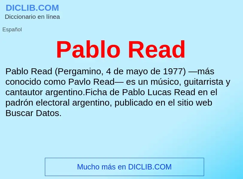 ¿Qué es Pablo Read? - significado y definición