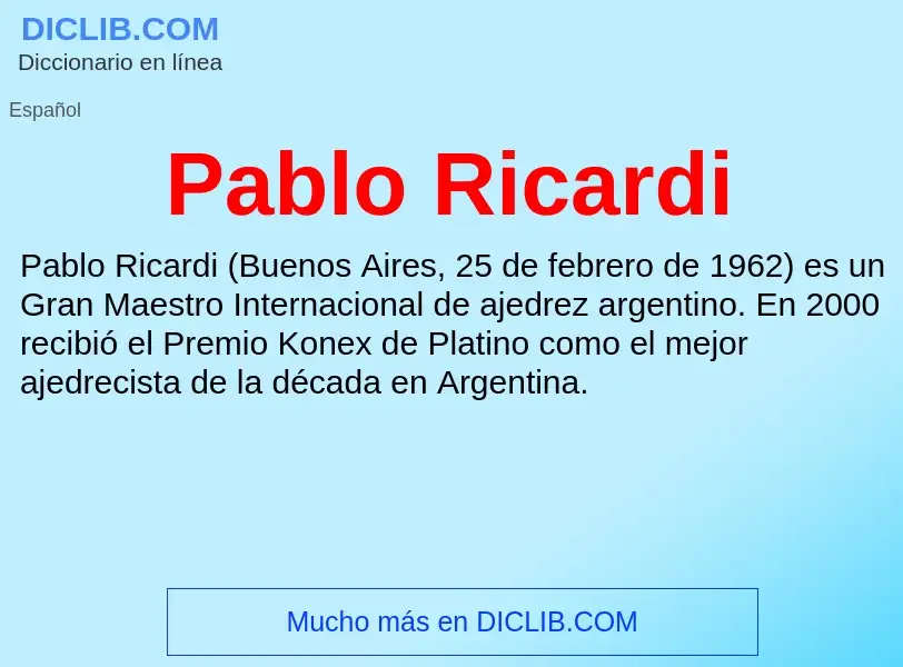 ¿Qué es Pablo Ricardi? - significado y definición