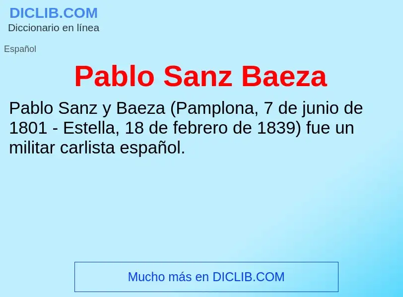 ¿Qué es Pablo Sanz Baeza? - significado y definición