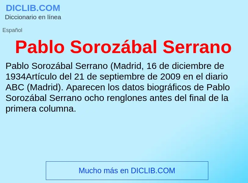 ¿Qué es Pablo Sorozábal Serrano? - significado y definición