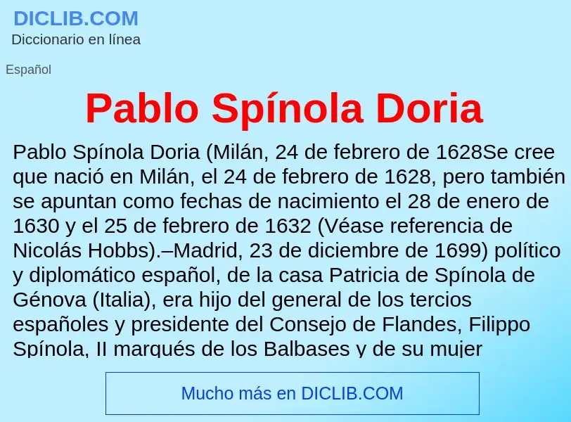 ¿Qué es Pablo Spínola Doria? - significado y definición