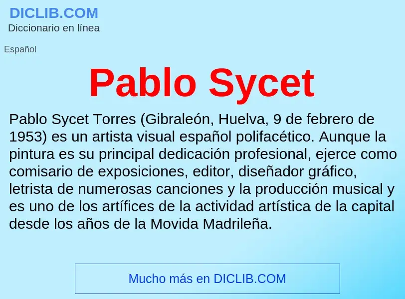 ¿Qué es Pablo Sycet? - significado y definición