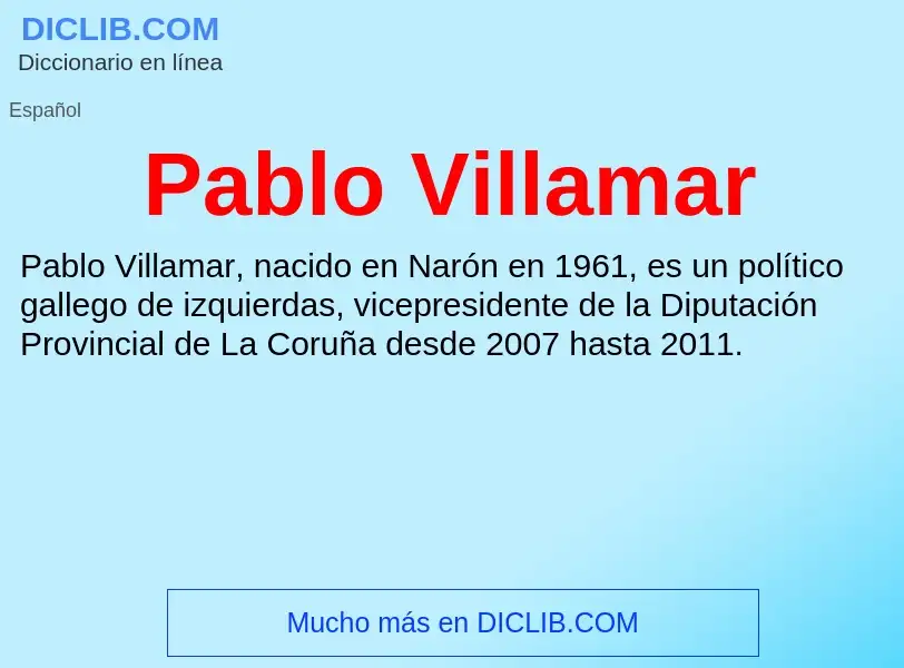 ¿Qué es Pablo Villamar? - significado y definición