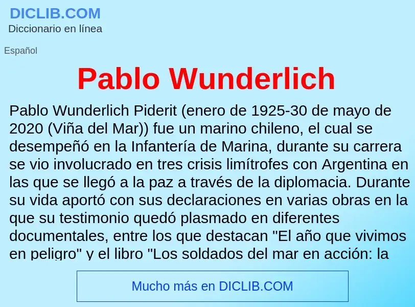 ¿Qué es Pablo Wunderlich? - significado y definición