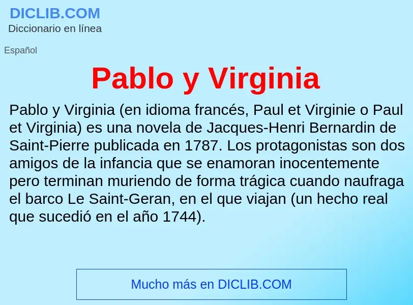 ¿Qué es Pablo y Virginia? - significado y definición