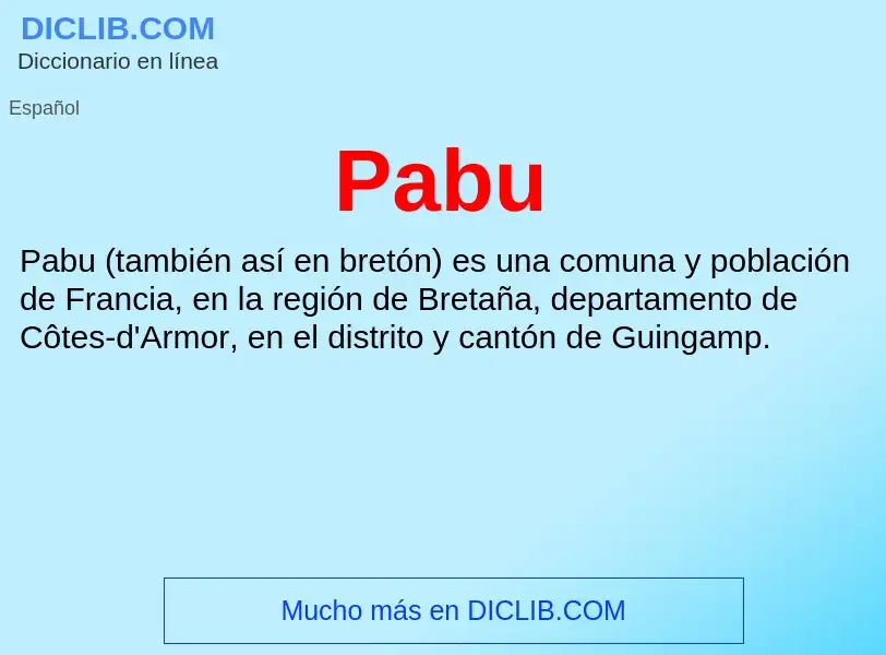 ¿Qué es Pabu? - significado y definición