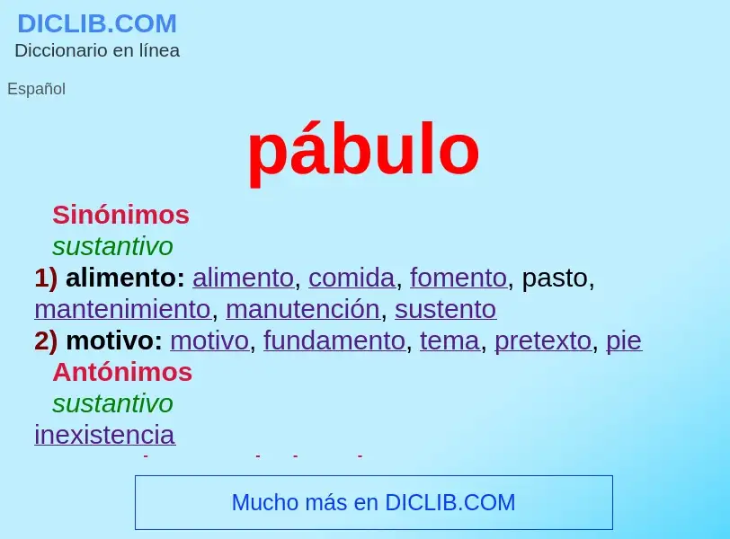 Was ist pábulo - Definition