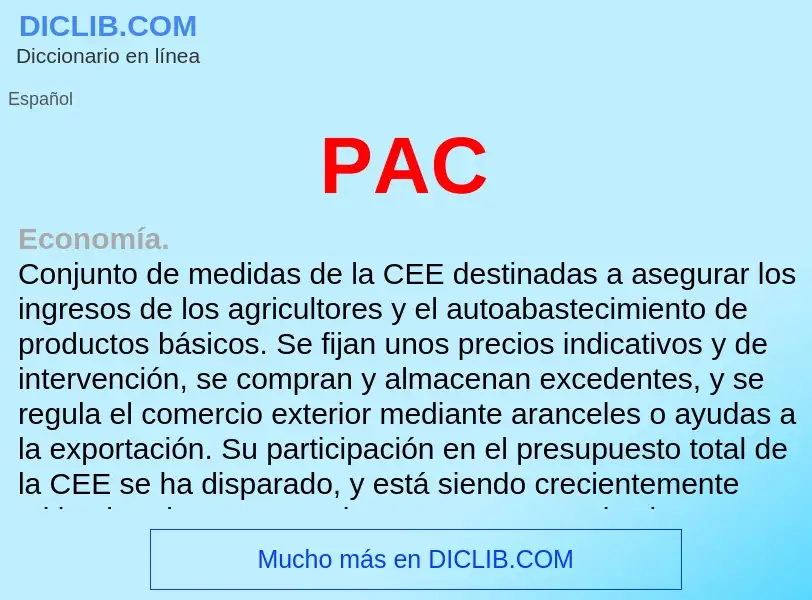 What is PAC - meaning and definition