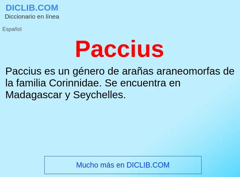 ¿Qué es Paccius? - significado y definición