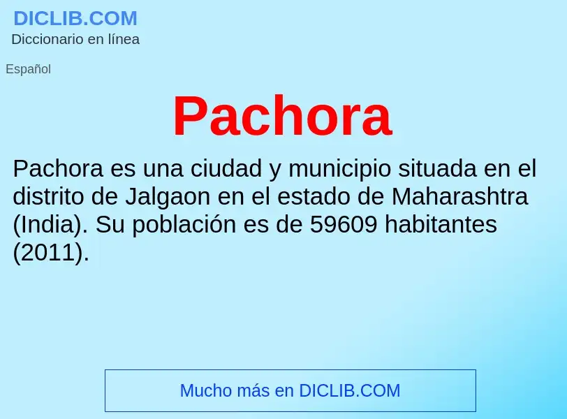 ¿Qué es Pachora? - significado y definición