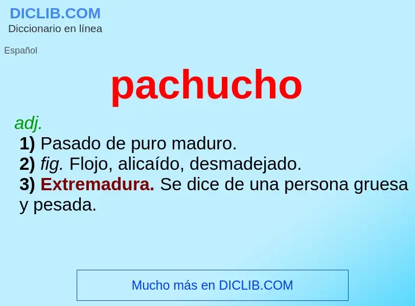 What is pachucho - meaning and definition