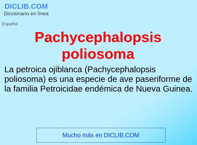 ¿Qué es Pachycephalopsis poliosoma? - significado y definición