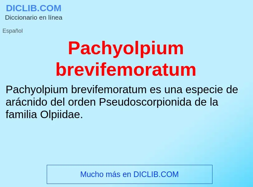 ¿Qué es Pachyolpium brevifemoratum? - significado y definición