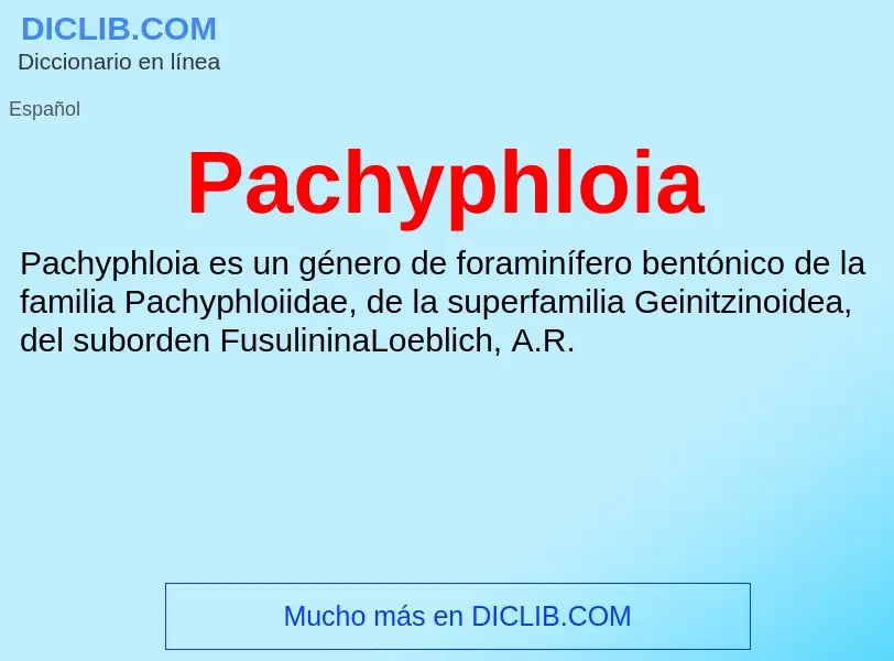 ¿Qué es Pachyphloia? - significado y definición