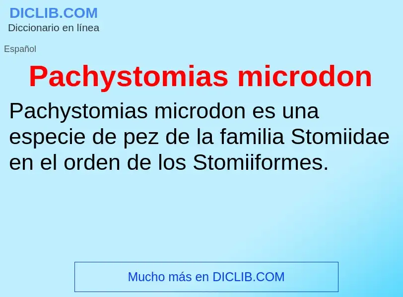 ¿Qué es Pachystomias microdon? - significado y definición