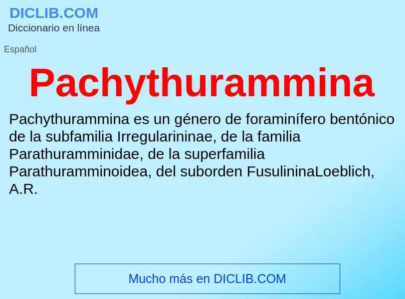 ¿Qué es Pachythurammina? - significado y definición