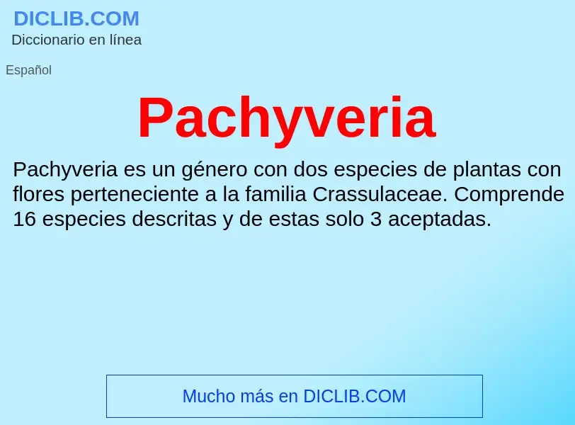 ¿Qué es Pachyveria? - significado y definición