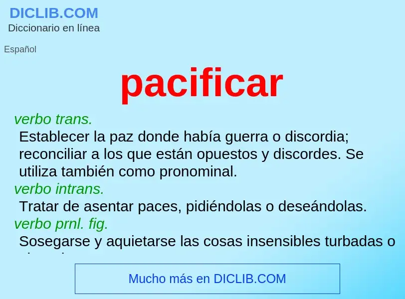 What is pacificar - definition