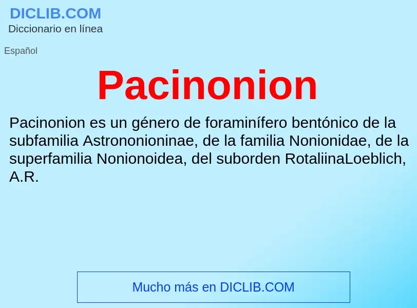 ¿Qué es Pacinonion? - significado y definición