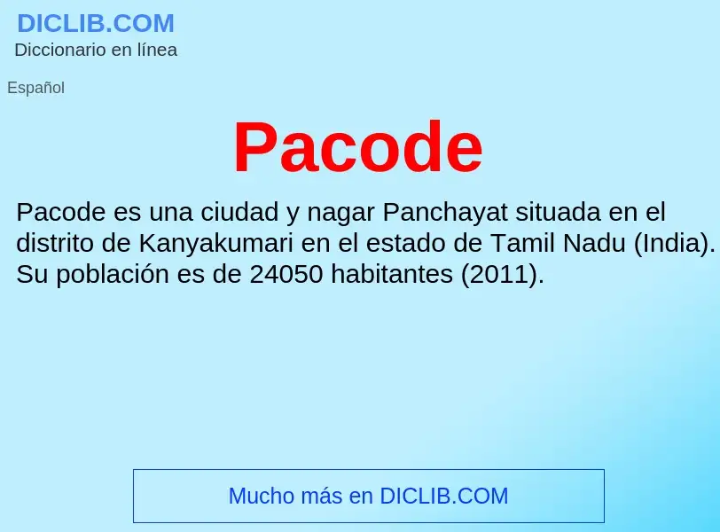 ¿Qué es Pacode? - significado y definición