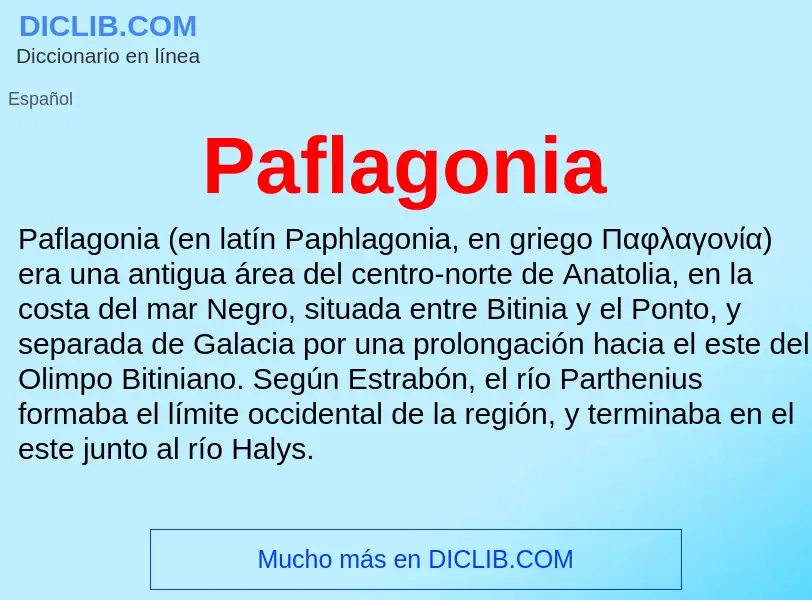 ¿Qué es Paflagonia? - significado y definición