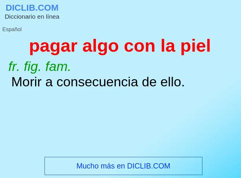 O que é pagar algo con la piel - definição, significado, conceito